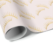 Papier Cadeau Cils Blush Gold (Coin rond)