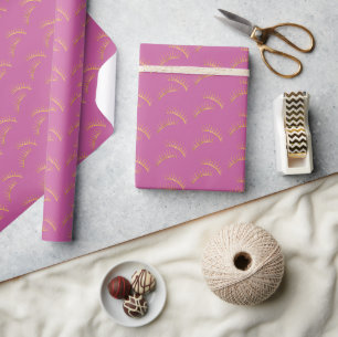 Papier Cadeau Cils de fête d'anniversaire en or rose