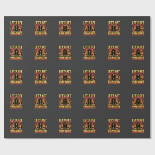 Papier Cadeau Cimetière de citrouilles Halloween dévasté (Plat)