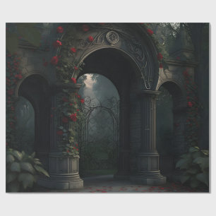 Papier Cadeau Cimetière gothique Jardin Rose