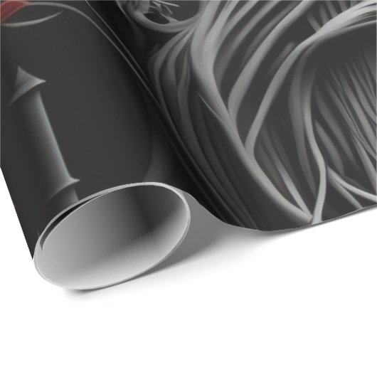 Papier Cadeau Cimetière gothique Jardin Rose (Coin rond)