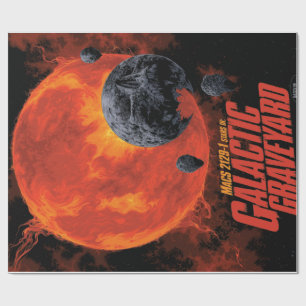 Papier Cadeau Cimetière Spatial Crâne Halloween Galaxie d'Horreu