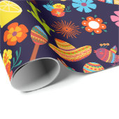 Papier Cadeau Cinco De Mayo Mexicain mignon motif (Coin rond)