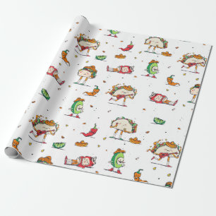 Papier Cadeau cinco de mayo tacos kawaii mexique