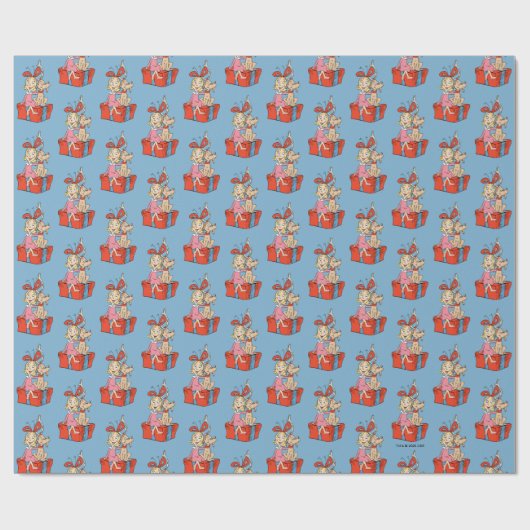 Papier Cadeau Cindy Lou Who and Max on a Present (Plat)