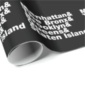 Papier Cadeau Cinq Boroughs ~ New York (Coin rond)