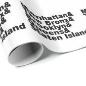 Papier Cadeau Cinq Boroughs ~ New York (Coin rond)