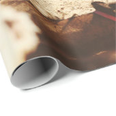 PAPIER CADEAU CINQ CAMELS SUR LE TERRAIN (Coin rond)