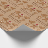 Papier Cadeau Cinq pain d'épice Noël Formes et texte des cookies (Coin)