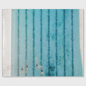 Papier Cadeau Cinq personnes nageant dans la piscine (Plat)