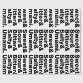 Papier Cadeau Cinq saveurs de base (Plat)