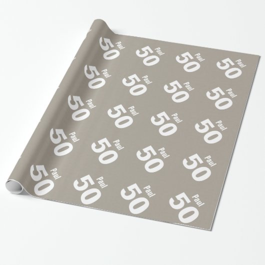 Papier Cadeau cinquantième Couleur nommée faite sur commande V20 (Déroulé)