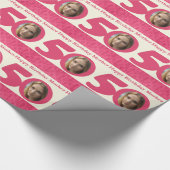 Papier Cadeau cinquantième Emballage rose de crème de mère de (Coin)