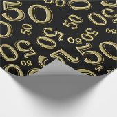 Papier Cadeau cinquantième Or de motif de nombre d'anniversaire (Coin)