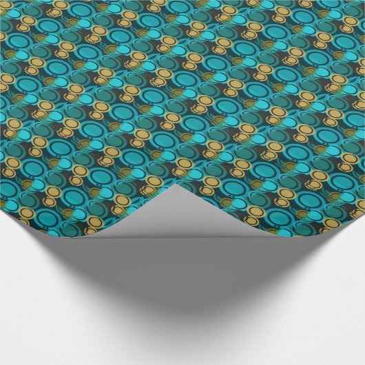 Papier Cadeau Circalia : Vert Turquoise + Papier motif Jaune (Coin)