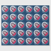 Papier Cadeau Circle One photo avec voeux d'anniversaire - Marin (Plat)