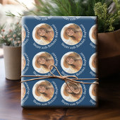 Papier Cadeau Circle One photo avec voeux d'anniversaire - Marin