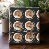 Papier Cadeau Circle One photo avec voeux d'anniversaire - Noir