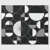 Papier Cadeau Circles Halves Black Gray (Plat)