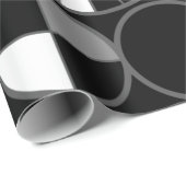 Papier Cadeau Circles Halves Black Gray (Coin rond)