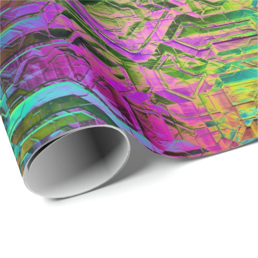 Papier Cadeau circuit anodisé arc-en-ciel en titane : (Coin rond)