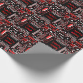 Papier Cadeau Circuit Red 2 Joyeux papier d'emballage Xmas (Coin)
