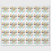 Papier Cadeau Circus Animal Train Cute Anniversaire de enfant pe (Plat)