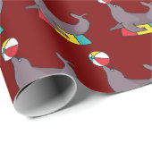 Papier Cadeau Circus Performing Seal (Coin rond)