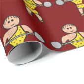 Papier Cadeau Circus Strongman (Coin rond)