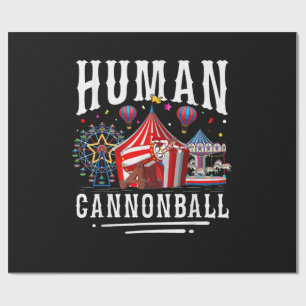 Papier Cadeau Cirque Carnaval Boulet de Canon Humain