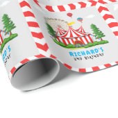 Papier Cadeau Cirque Carnaval Thème Anniversaire Fête (Coin rond)