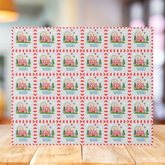 Papier Cadeau Cirque Carnaval Thème Anniversaire Fête