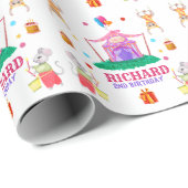 Papier Cadeau Cirque Carnaval Thème Coloré Anniversaire (Coin rond)