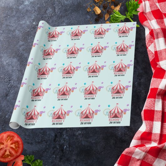 Papier Cadeau Cirque Carnaval Thème Fête d'anniversaire pour enf