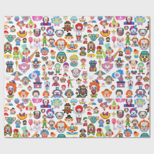 Papier cadeau cirque clown pour fête