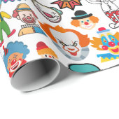 Papier cadeau cirque clown pour fête (Coin rond)