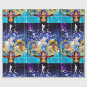 Papier Cadeau Cirque sur arrière - plan bleu (Plat)