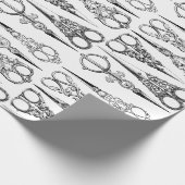 Papier Cadeau ciseaux de coiffeur victorien élégant (Coin)