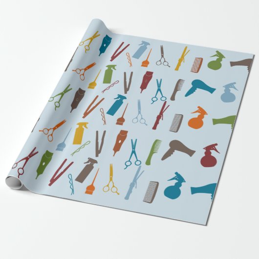 Papier Cadeau Ciseaux de coiffure pour salon de coiffure (Déroulé)