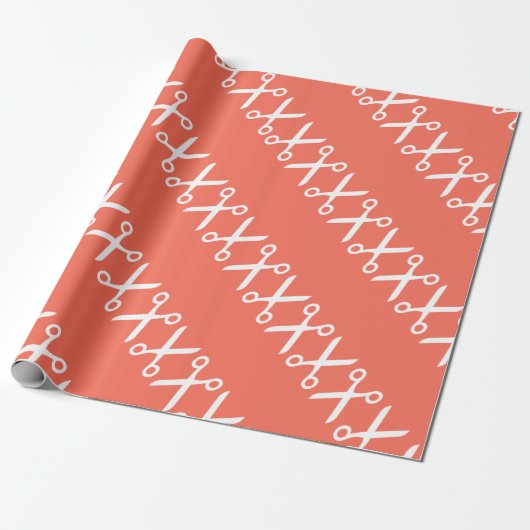 Papier Cadeau Ciseaux de coupe élégants Coiffeur Tailleur (Déroulé)