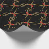 Papier Cadeau Ciseaux de parties scintillant d'or - Coiffeur Wra (Coin)