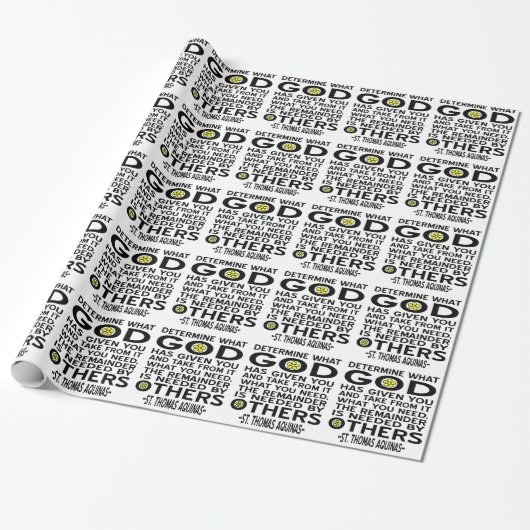 Papier Cadeau Citation d'Aquinas - Déterminez ce que Dieu vous a (Déroulé)