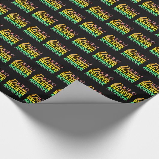 Papier Cadeau Citation de Dream Believe - Gymnastique féminine (Coin)