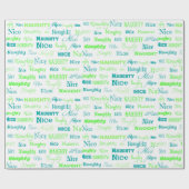 Papier Cadeau Citation de Noël drôle Dire coquine ou Nice (Plat)