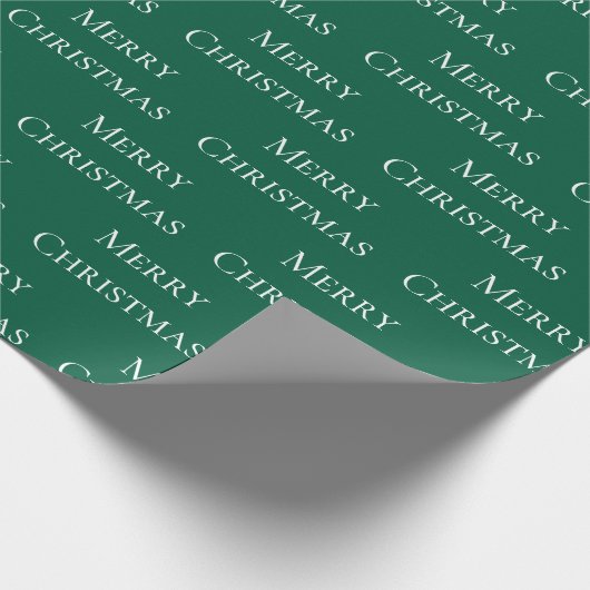 Papier Cadeau Citation de Noël Joyeux Blanc Vert (Coin)