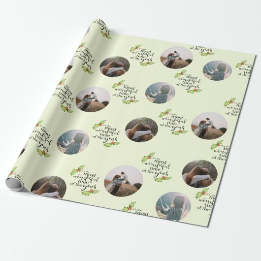 Papier Cadeau Citation de Noël Temps le plus merveilleux Famille (Déroulé)