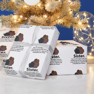 Papier Cadeau Citation de sœur et frère