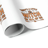 Papier Cadeau Citation de sorcière d'Halloween Design vectoriel (Coin rond)