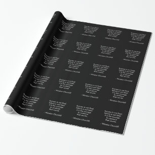 Papier Cadeau Citation de Winston Churchill ; Succès