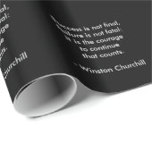 Papier Cadeau Citation de Winston Churchill; Succès (Coin rond)